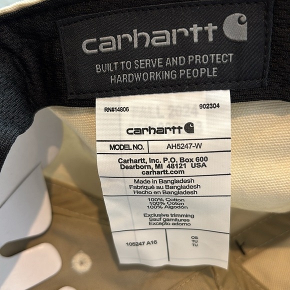 Carhartt Force Sweatband,canvas embroidered script graphic, buckle back cap OSFM - Picture 9 of 10